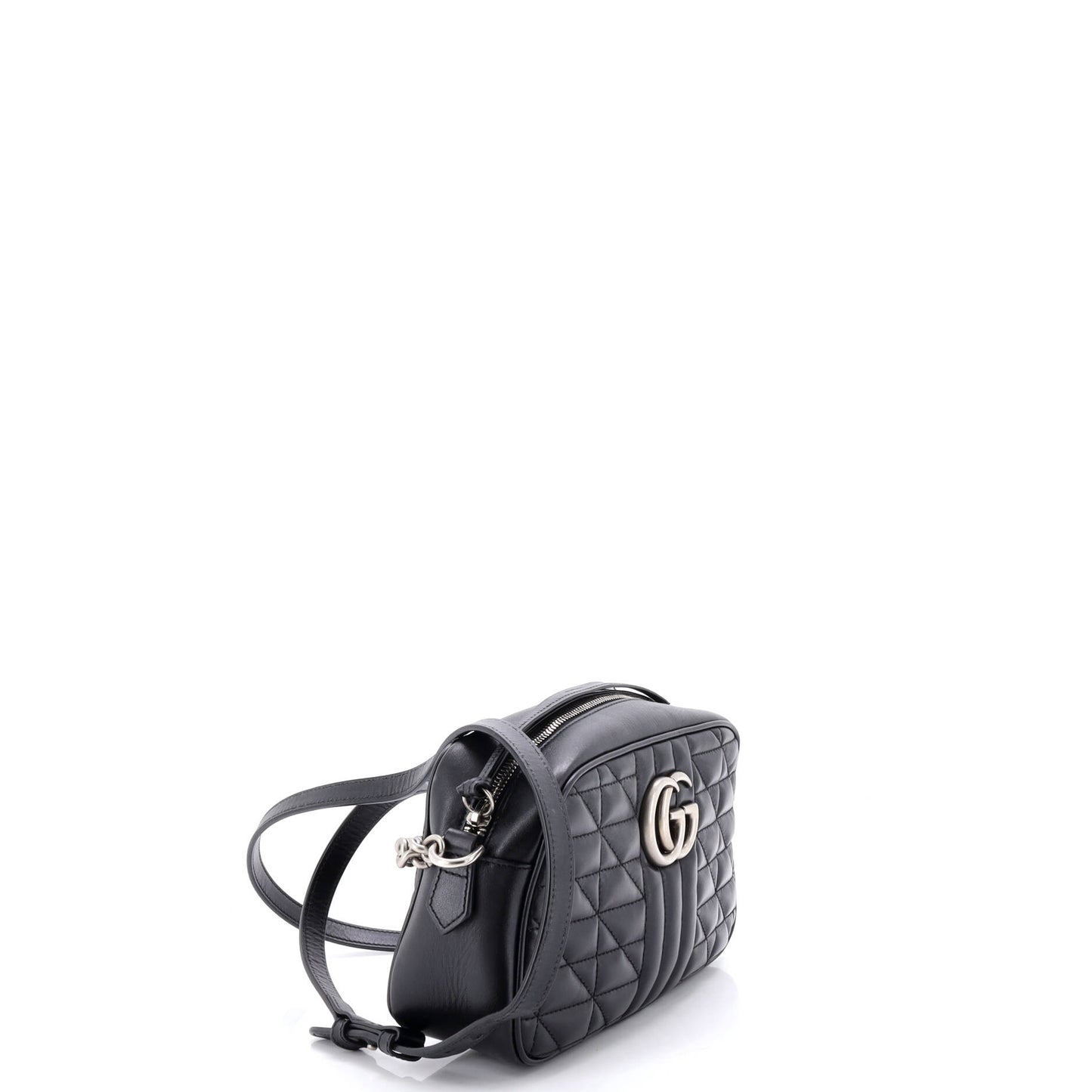 グッチ GGマーモントショルダーバッグ ミックスマトラッセ レザー スモール