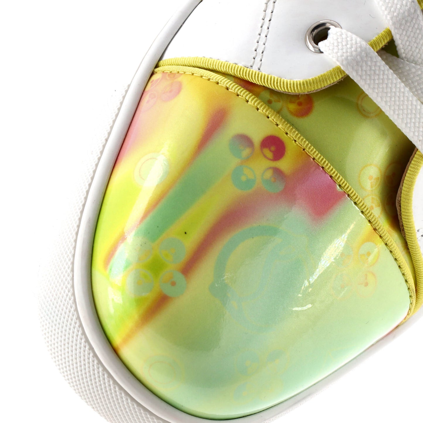 クリスチャン ルブタン メンズ ルイ フラット ハイカット スニーカー プリント生地 パテントレザー