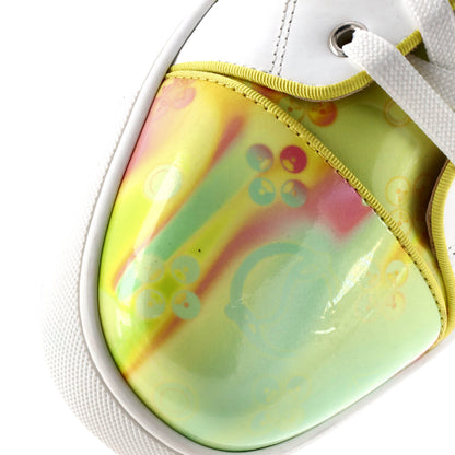 クリスチャン ルブタン メンズ ルイ フラット ハイカット スニーカー プリント生地 パテントレザー