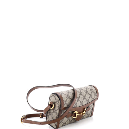 グッチ ホースビット 1955 フラップ クロスボディバッグ GGコーティングキャンバス ミニ