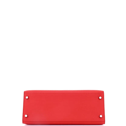 エルメス ケリー ハンドバッグ レッドエプソン パラジウム金具 28