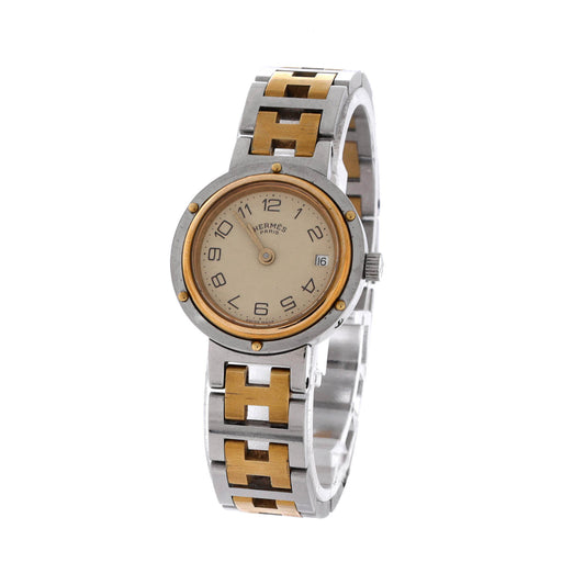 エルメス クリッパー クォーツウォッチ ステンレススチールメッキ金属 24