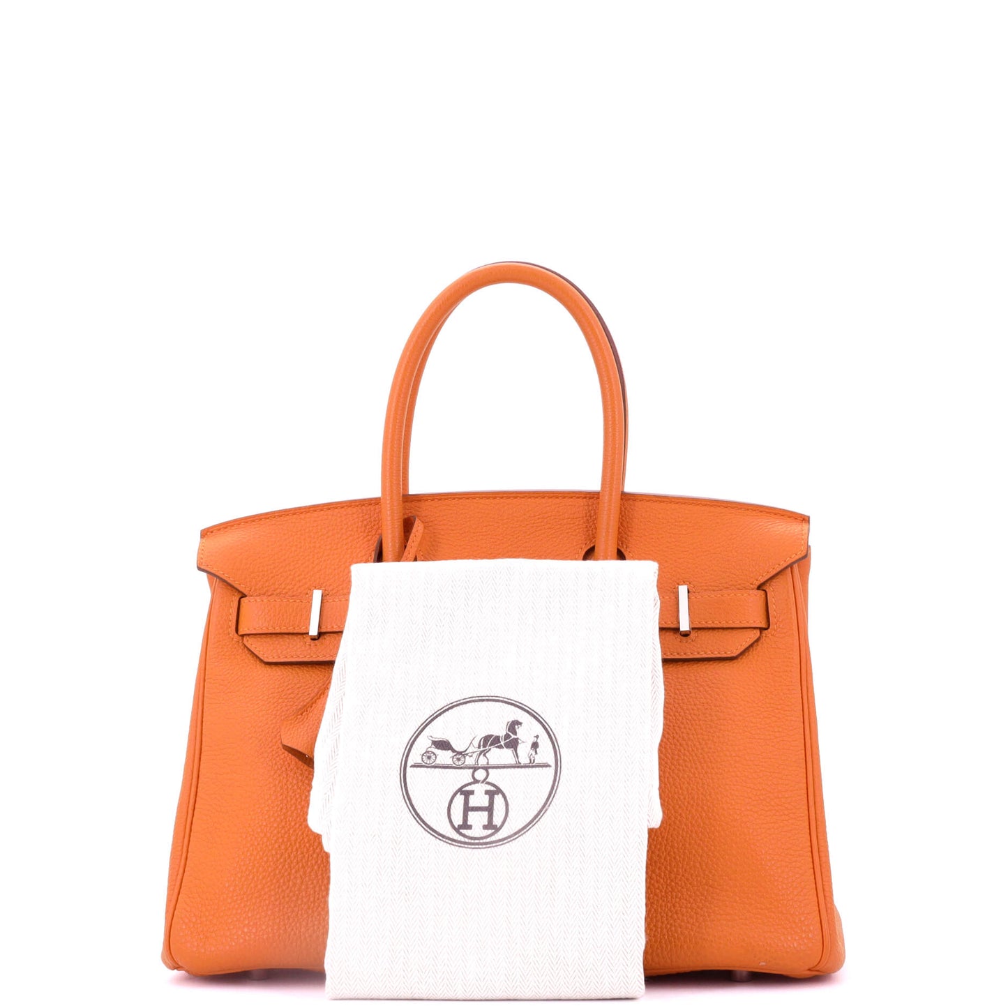 エルメス バーキン ハンドバッグ オレンジ トゴ パラジウム金具 30