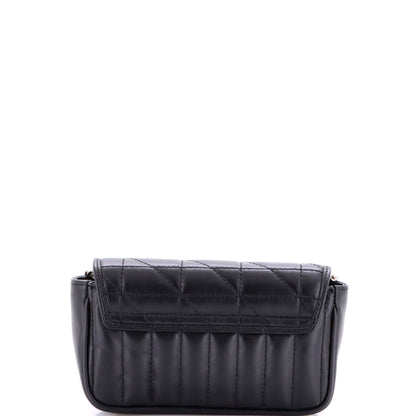 グッチ GGマーモント フラップバッグ ミックスマトラッセレザー スーパーミニ