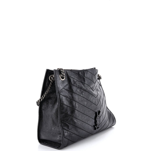 サンローラン ニキショッピングトート マトラッセ シェブロン レザー ミディアム