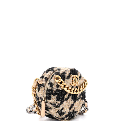 シャネル 19 ラウンドクラッチ（チェーン付き）キルティングツイード