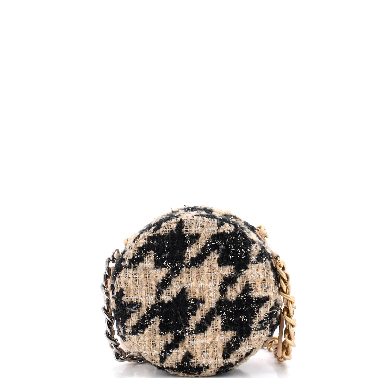 シャネル 19 ラウンドクラッチ（チェーン付き）キルティングツイード