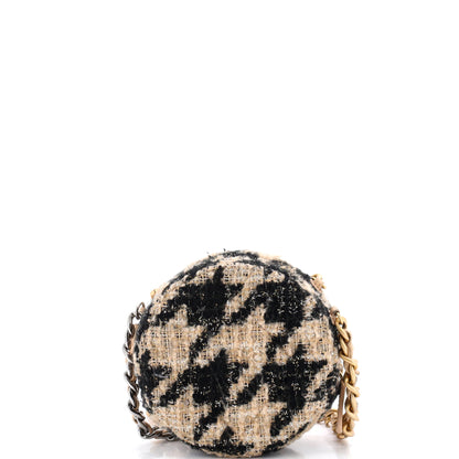 シャネル 19 ラウンドクラッチ（チェーン付き）キルティングツイード