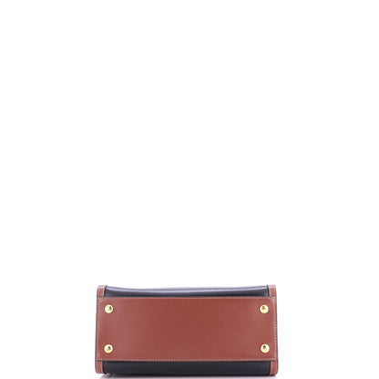 バーバリータイトル ツーハンドル トート レザー ヴィンテージチェック キャンバス ミニ