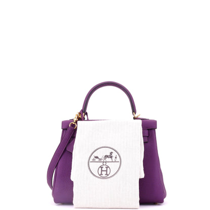 エルメス ケリー ハンドバッグ パープル トゴ ゴールド金具 25