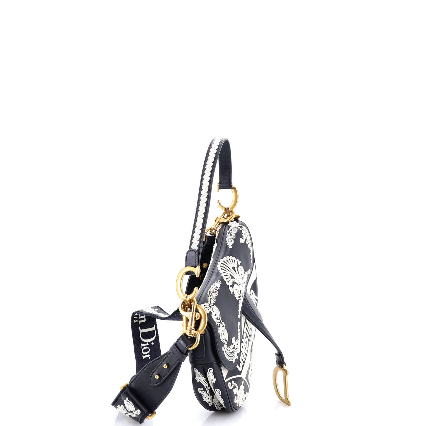 クリスチャン・ディオール サドルハンドバッグ エンブロイダリー カーフスキン ミディアム