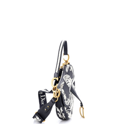 クリスチャン・ディオール サドルハンドバッグ エンブロイダリー カーフスキン ミディアム