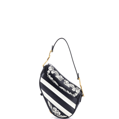 クリスチャン・ディオール サドルハンドバッグ エンブロイダリー カーフスキン ミディアム