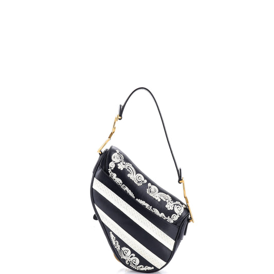 クリスチャン・ディオール サドルハンドバッグ エンブロイダリー カーフスキン ミディアム