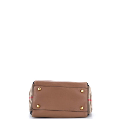 バーバリー カンタベリー トートバッグ レザー＆ハウスチェック キャンバス スモール