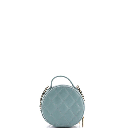 シャネル ハンドル ウィズ ケア ラウンド バニティケース チェーン付き キルティング キャビア スモール