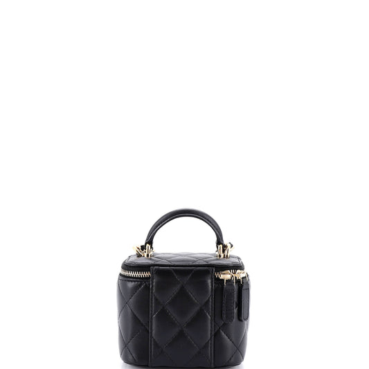 シャネル タイニー CC リンク バニティケース チェーン付き キルティング キャビア ミニ