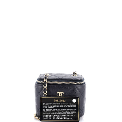 シャネル クラシック バニティケース チェーン付き キルティング キャビア ミニ