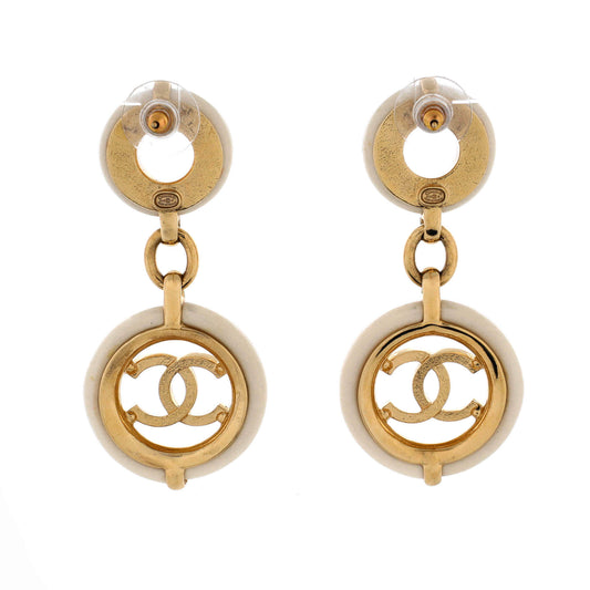 シャネル ダングル CC サークル ドロップ イヤリング メタル＆レジン