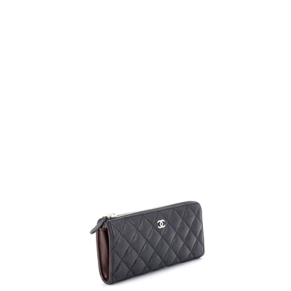 シャネル クラシック サイドジップウォレット キルティング キャビア ロング