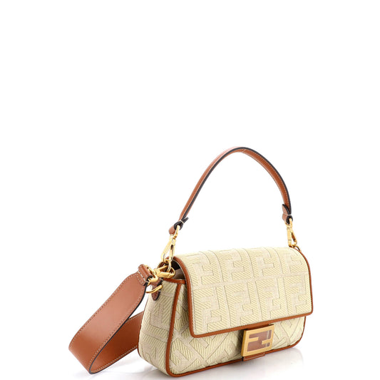 フェンディ バゲット NM バッグッカズ刺繍 ラフィア ミディアム