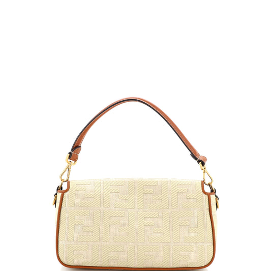 フェンディ バゲット NM バッグッカズ刺繍 ラフィア ミディアム