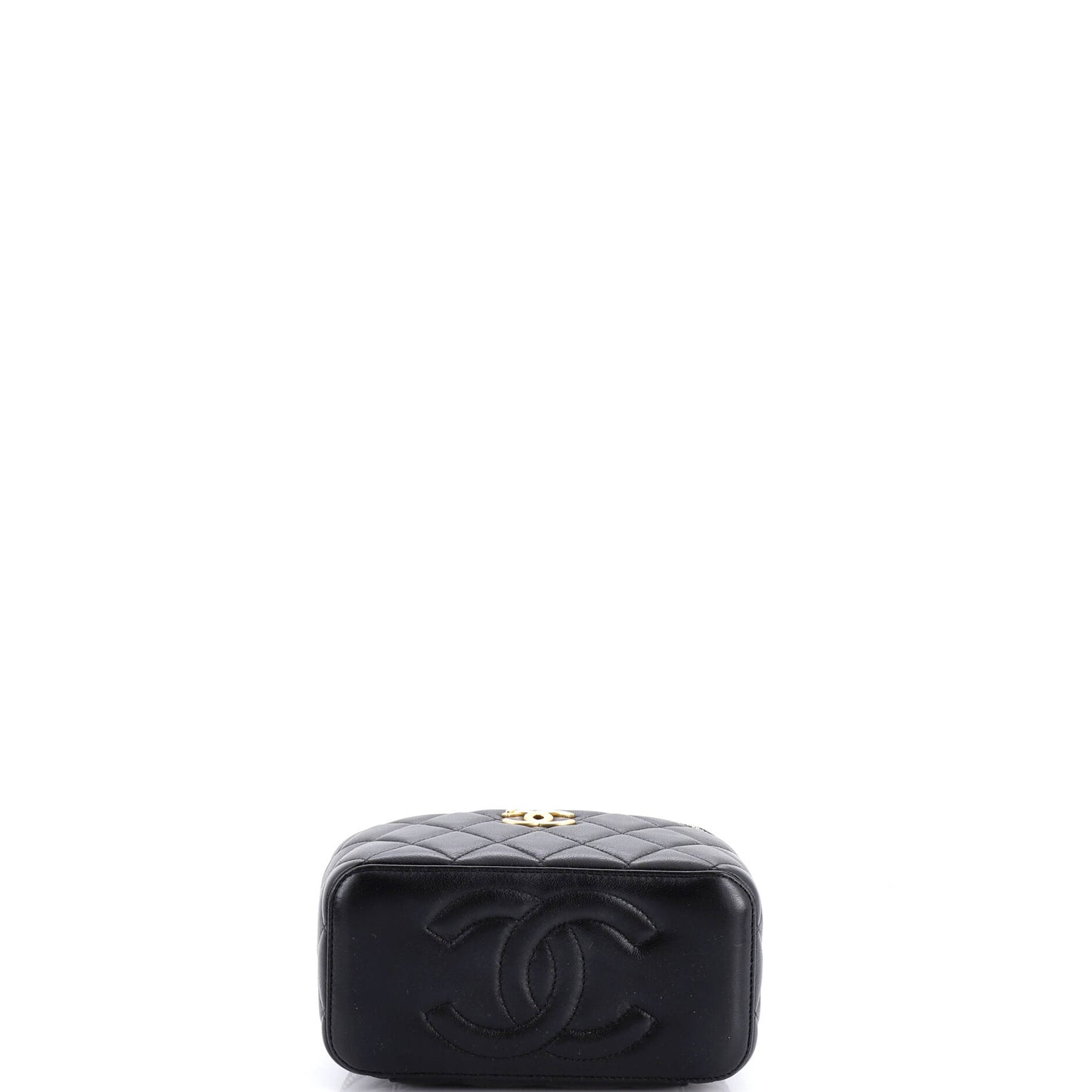 シャネル CC 調節可能チェーン バニティケース キルティング ラムスキン スモール