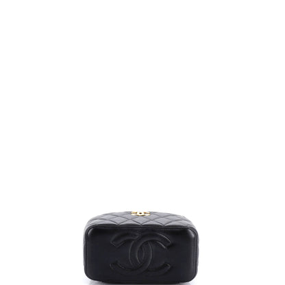 シャネル CC 調節可能チェーン バニティケース キルティング ラムスキン スモール