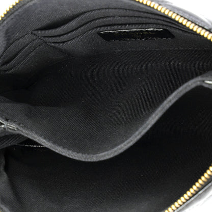 シャネル チェーン リストレット クラッチ シャイニー クランブル カーフスキン