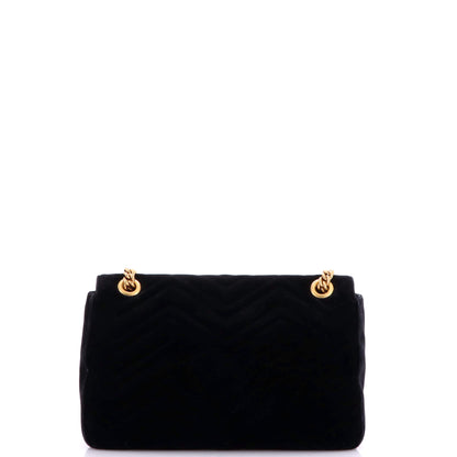 グッチ GGマーモント フラップバッグ エンブロイダリー マトラッセ ベルベット ミディアム