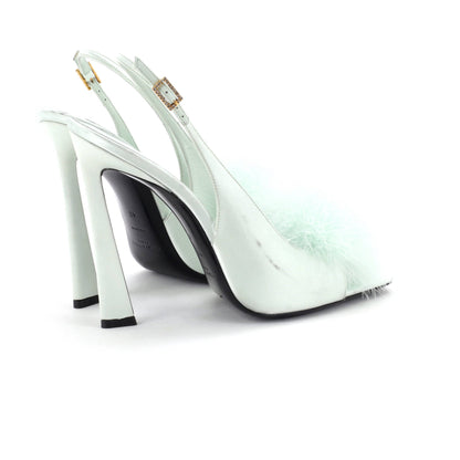 サンローラン ウィメンズ パラディ スリングバック サンダル サテン フェザー