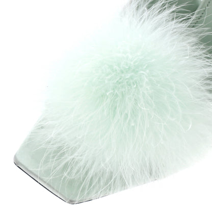 サンローラン ウィメンズ パラディ スリングバック サンダル サテン フェザー