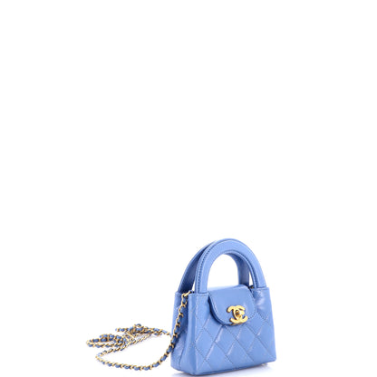 シャネル ケリー トップハンドル ショッピング バッグ キルティング シャイニー エイジド カーフスキン ナノ