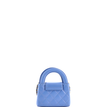 シャネル ケリー トップハンドル ショッピング バッグ キルティング シャイニー エイジド カーフスキン ナノ