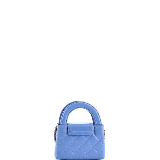 シャネル ケリー トップハンドル ショッピング バッグ キルティング シャイニー エイジド カーフスキン ナノ