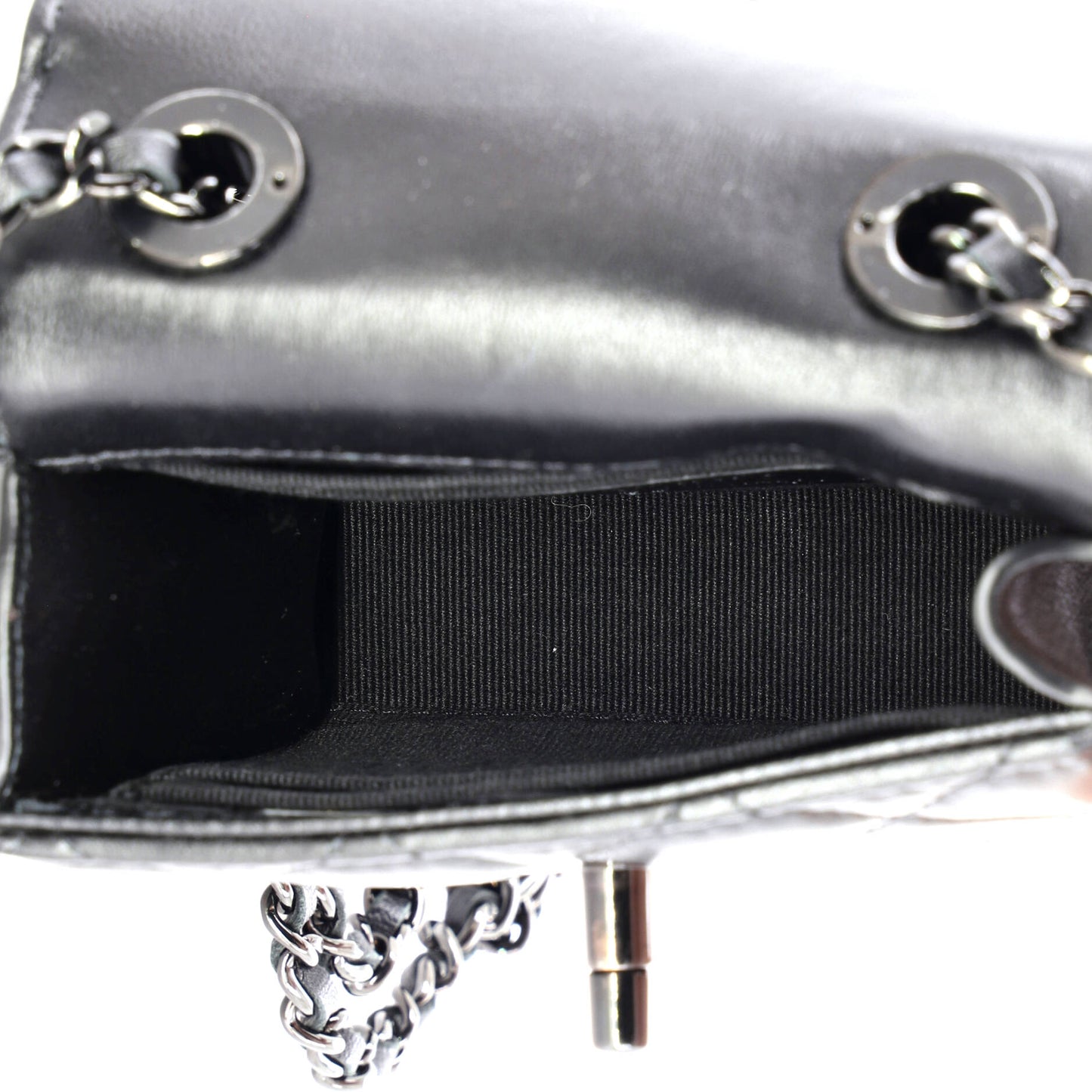 シャネル ソーブラック トレンディ CC クラッチ チェーン付き キルティング ラムスキン スモール