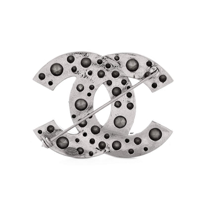 シャネル CC ブローチ メタルクリスタル付き