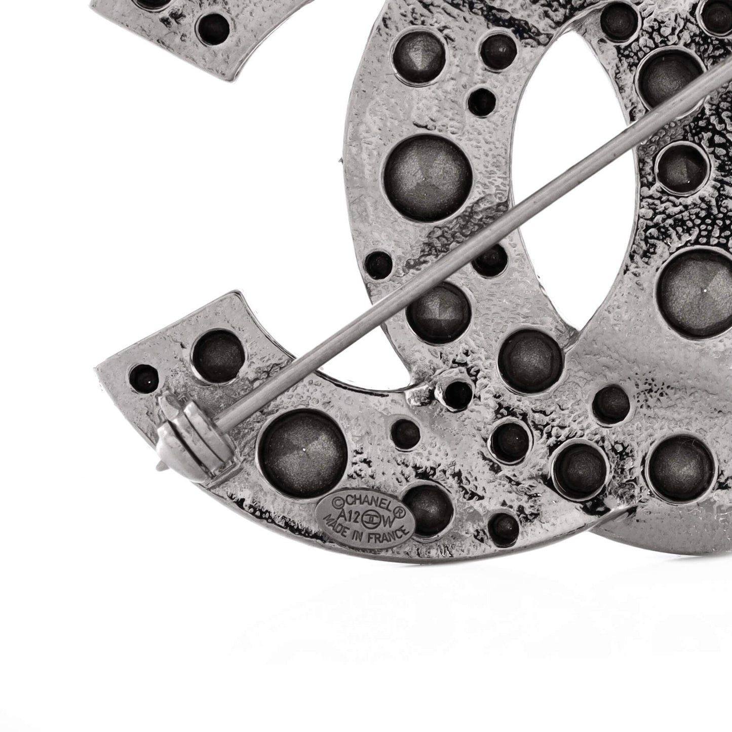 シャネル CC ブローチ メタルクリスタル付き