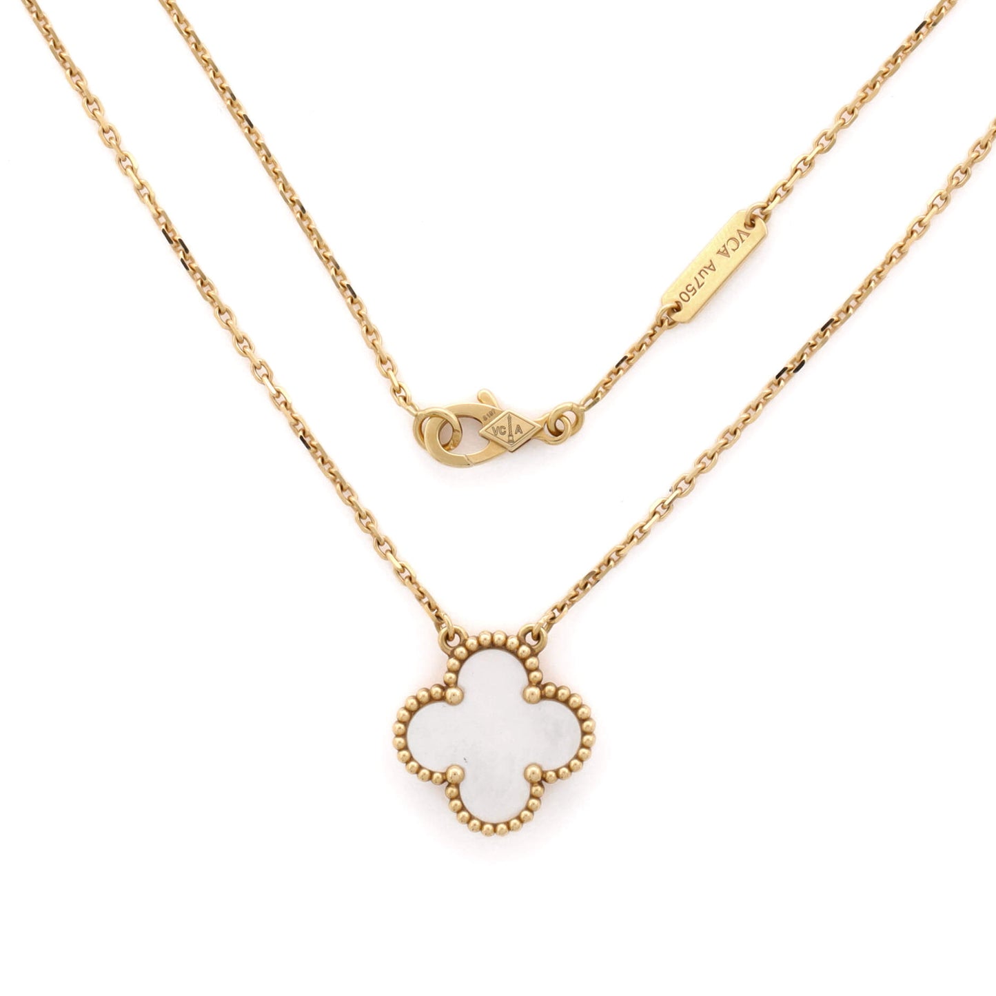 ヴァン クリーフ＆アーペル ヴィンテージ アルハンブラ ペンダントネックレス 18Kイエローゴールド＆マザーオブパール