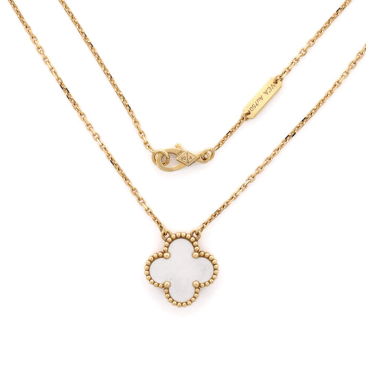 ヴァン クリーフ＆アーペル ヴィンテージ アルハンブラ ペンダントネックレス 18Kイエローゴールド＆マザーオブパール