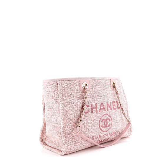 シャネル ドーヴィル トートバッグ ラフィア グリッターディテール スモール