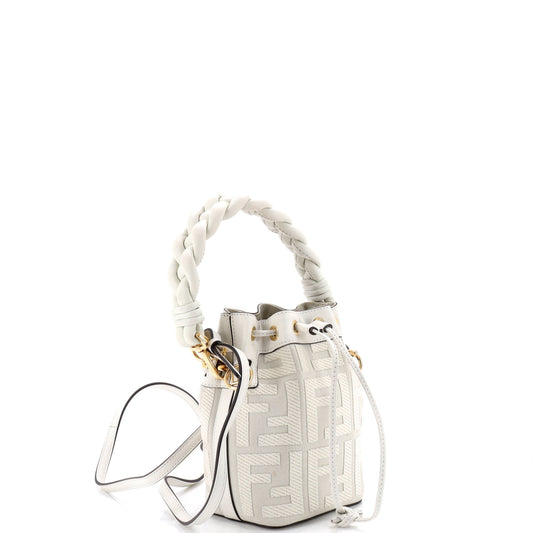 フェンディウーブンハンドルモントレゾールバケットバッグズッカ刺繍キャンバスミニ