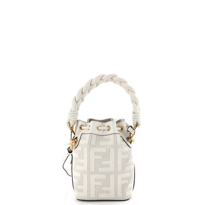 フェンディウーブンハンドルモントレゾールバケットバッグズッカ刺繍キャンバスミニ
