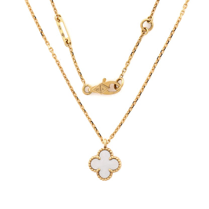 ヴァン クリーフ＆アーペル スウィート アルハンブラ ペンダントネックレス 18Kイエローゴールド＆マザーオブパール