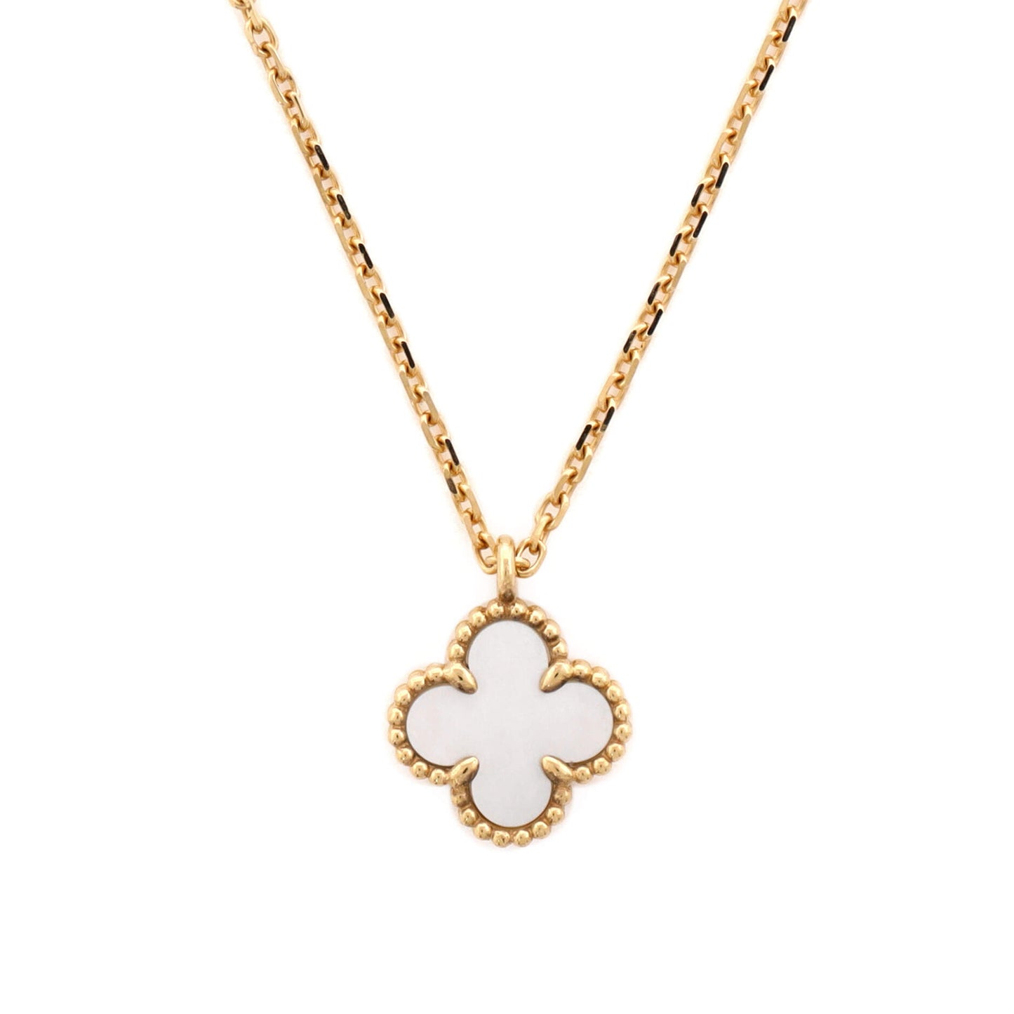 ヴァン クリーフ＆アーペル スウィート アルハンブラ ペンダントネックレス 18Kイエローゴールド＆マザーオブパール