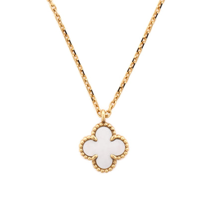 ヴァン クリーフ＆アーペル スウィート アルハンブラ ペンダントネックレス 18Kイエローゴールド＆マザーオブパール