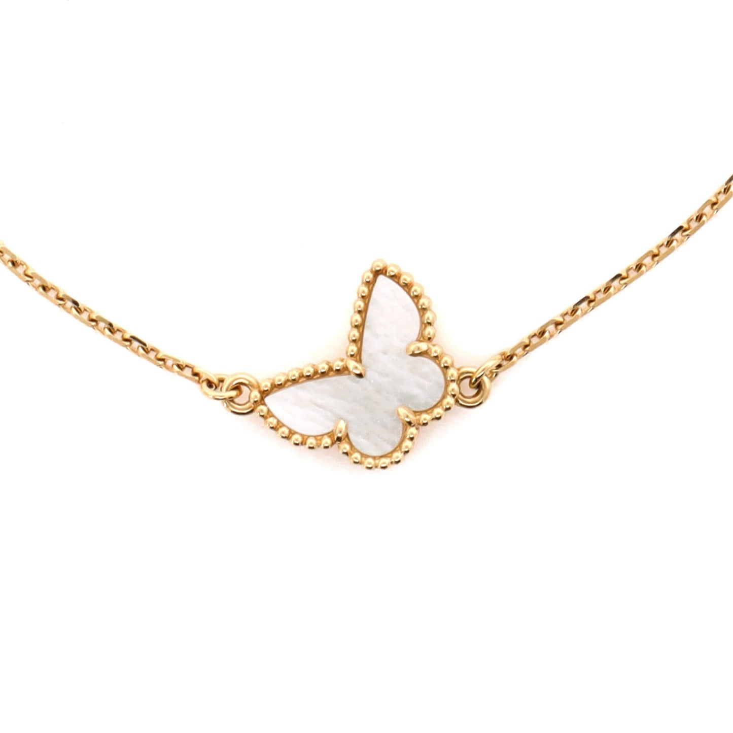 ヴァン クリーフ＆アーペル スウィート アルハンブラ バタフライ ブレスレット 18Kイエローゴールド＆マザーオブパール