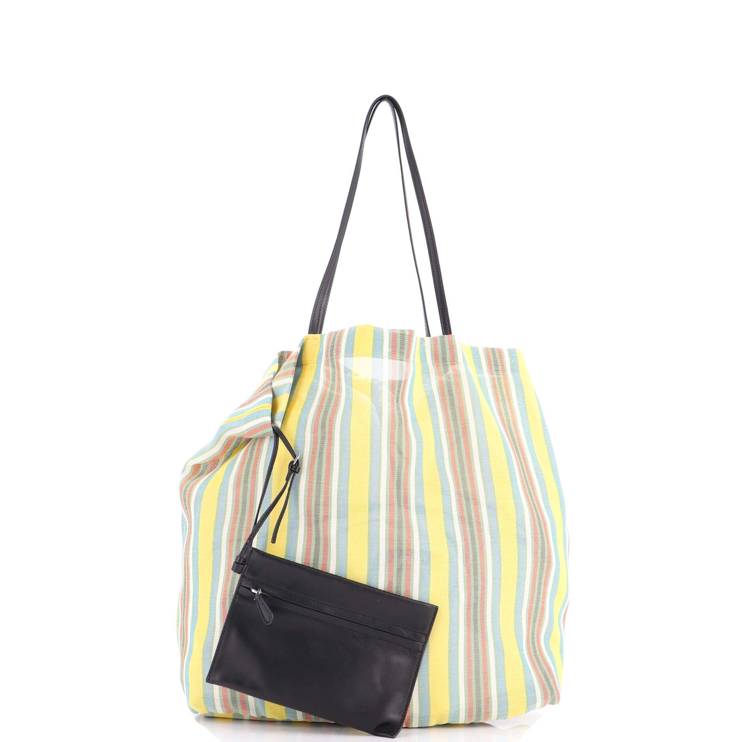 ザ・ロウ・バーン・トートバッグ ストライプメッシュ レザー