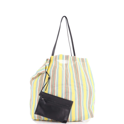 ザ・ロウ・バーン・トートバッグ ストライプメッシュ レザー