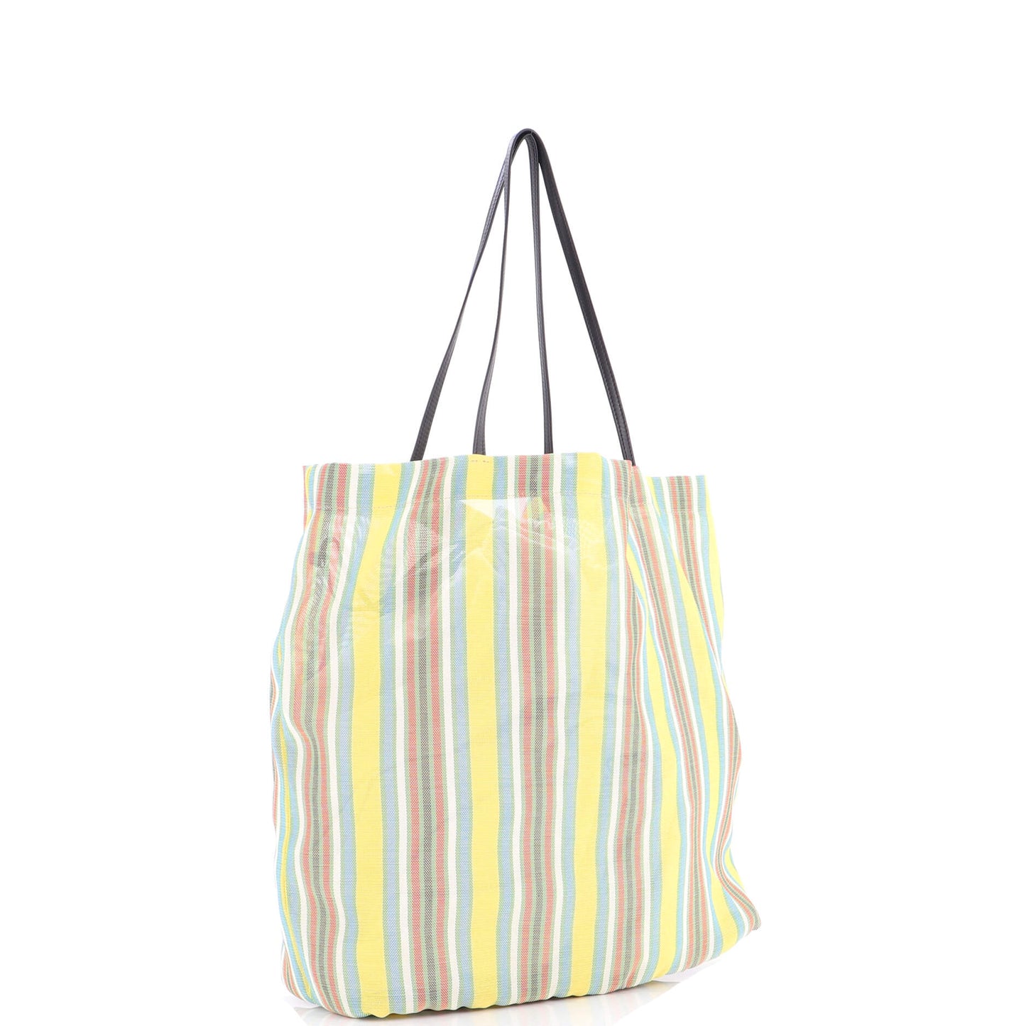 ザ・ロウ・バーン・トートバッグ ストライプメッシュ レザー